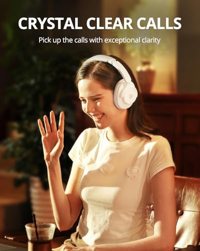 Tronsmart Q20S Hybrid Active Noise Cancelling Headphones  Wireless Over Ear Headphones with Mic  Hi Res Audio  60H Playtime  Deep Bass Custom EQ via App  Comfort Fit  for Travel Home Office