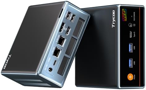 Trycoo Mini PC AMD Ryzen 7 7840HS 5 1GHz  8C/16T Mini Computers 16GB DDR5 RAM 512GB NVMe SSD WiFi 6 BT 5 2 HD DP Full Function Type C RJ45 TDP 65W Support 64GB RAM and 4TB SSD Extensions