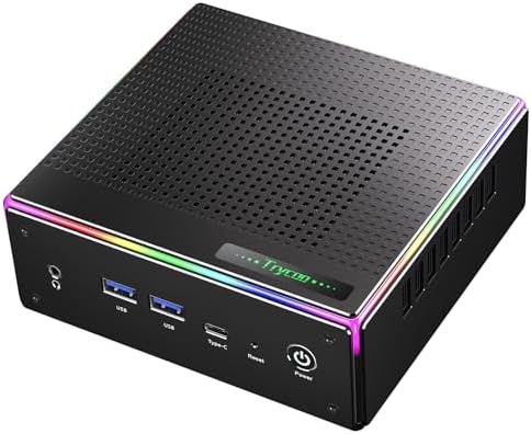 Trycoo Mini PC AMD Ryzen 7 7840HS 5 1GHz  8C/16T Mini Computers 16GB DDR5 RAM 512GB NVMe SSD WiFi 6 BT 5 2 HD DP Full Function Type C RJ45 TDP 65W Support 64GB RAM and 4TB SSD Extensions