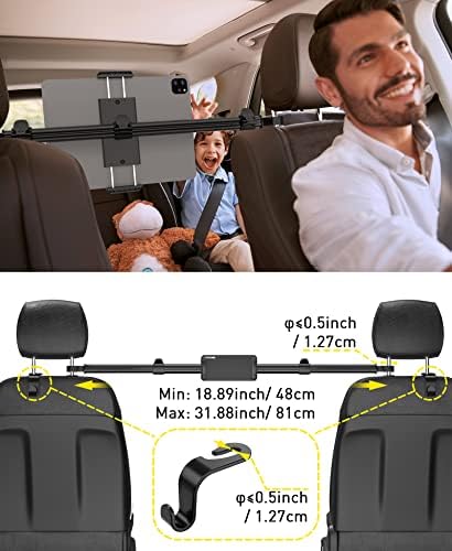 Tryone Car Tablet Holder Mount for iPad  Headrest Tablet Stand for Car Back Seat Compatible with iPad Pro Air Mini   Galaxy Tab   Kindle Fire HD   Switch OLED or Other 4 7 16 1 Devices