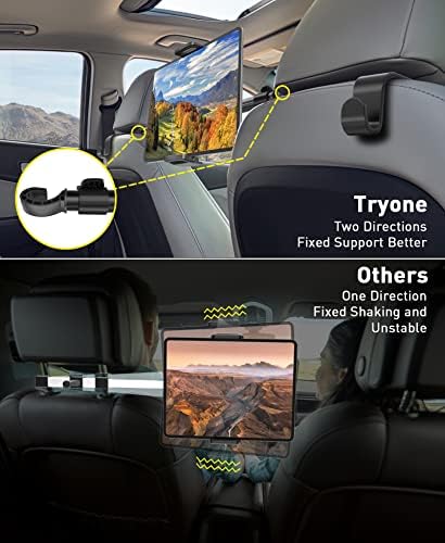 Tryone Car Tablet Holder Mount for iPad  Headrest Tablet Stand for Car Back Seat Compatible with iPad Pro Air Mini   Galaxy Tab   Kindle Fire HD   Switch OLED or Other 4 7 16 1 Devices