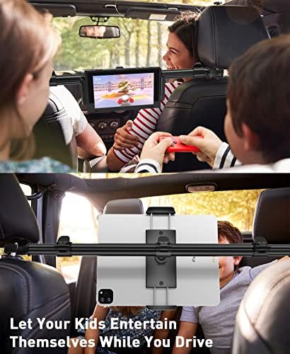 Tryone Soporte para tablet de coche para iPad: soporte para tablet para asiento trasero de automóvil compatible con iPad Pro Air Mini | Galaxy Tab | Kindle Fire HD | Switch OLED u otros dispositivos de 4.7 a 16.1 pulgadas