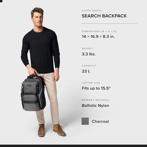 Tumi Mens Search Backpack Black/Onyx One Size