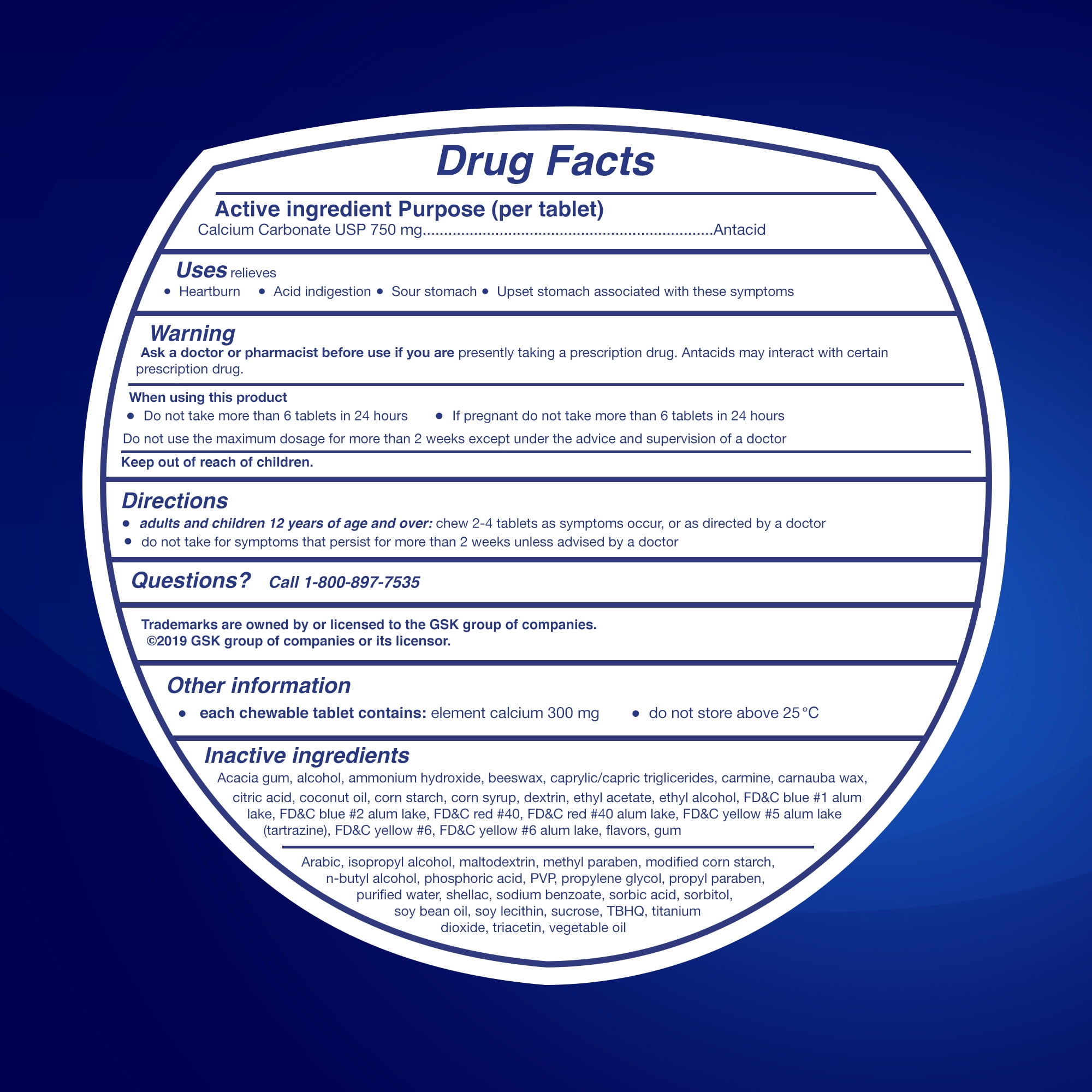 Tums Chewy Bites Heartburn Relief Chewable Antacid Tablets  Berry  60 Ct