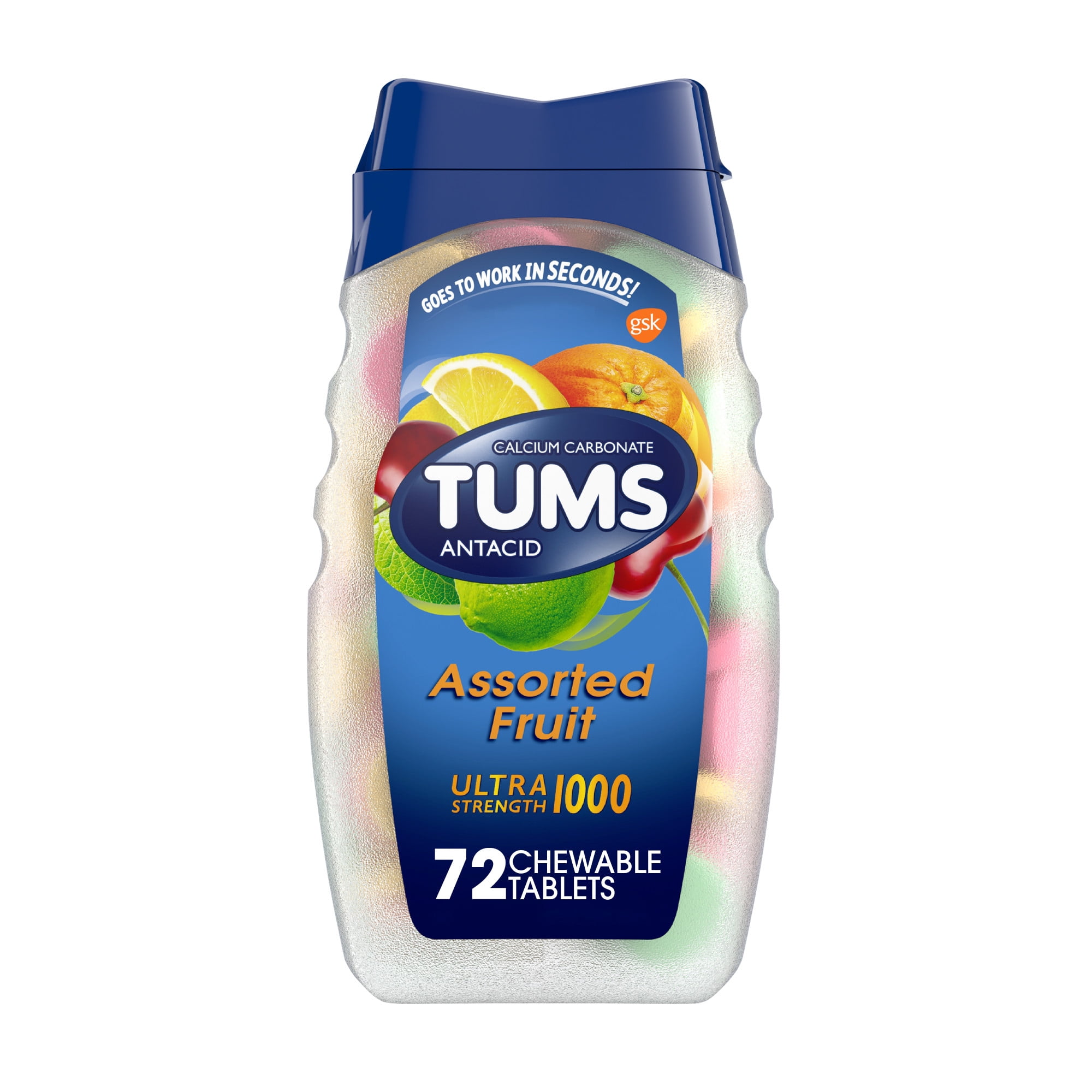 Tums Ultra Strength Heartburn Relief Chewable Antacid Tablets  Fruit  72 Count