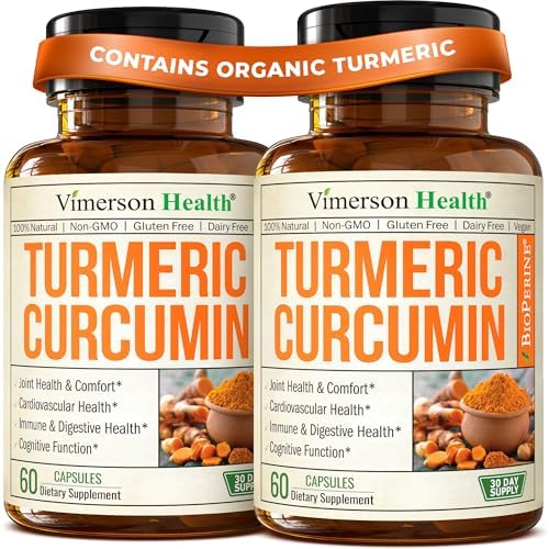 Turmeric Curcumin Supplement with Black Pepper Extract   High Potency Organic Turmeric 1200mg & 95  Curcuminoids for Joint & Digestive Health   Joint Support Supplement   60 Vegan Curcuma Capsules