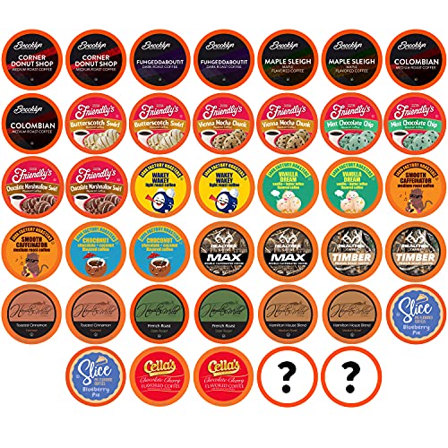 Two Rivers Coffee Flavored Coffee Pods Compatible with Keurig K Cup Brewers  Assorted Variety Pack Flavored Coffee  40 Count