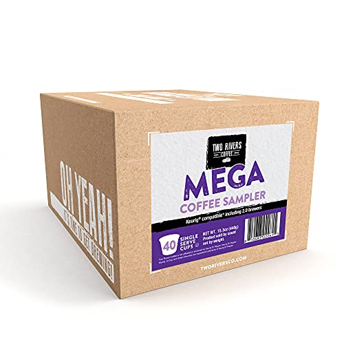 Two Rivers Coffee Flavored Coffee Pods Compatible with Keurig K Cup Brewers  Assorted Variety Pack Flavored Coffee  40 Count