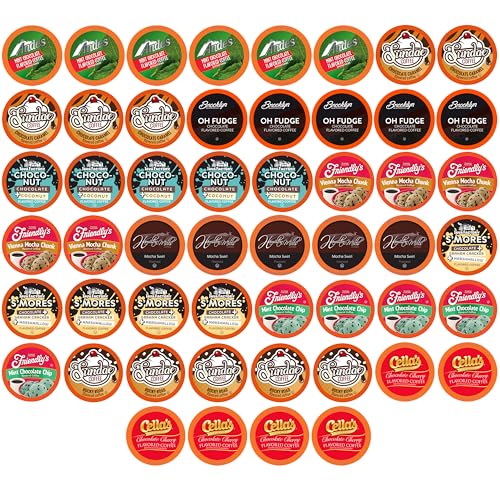 Two Rivers Coffee Flavored Coffee Pods Compatible with Keurig K Cup Brewers  Assorted Variety Pack Flavored Coffee  40 Count