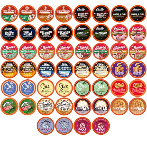 Two Rivers Coffee Flavored Coffee Pods Compatible with Keurig K Cup Brewers  Assorted Variety Pack Flavored Coffee  40 Count