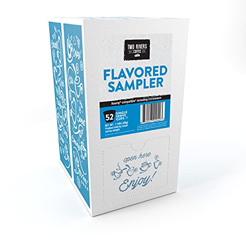 Two Rivers Coffee Flavored Coffee Pods Compatible with Keurig K Cup Brewers  Assorted Variety Pack Flavored Coffee  40 Count