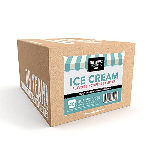 Two Rivers Coffee Flavored Coffee Pods Compatible with Keurig K Cup Brewers  Assorted Variety Pack Flavored Coffee  40 Count