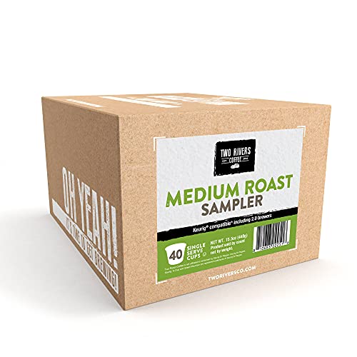 Two Rivers Coffee Flavored Coffee Pods Compatible with Keurig K Cup Brewers  Assorted Variety Pack Flavored Coffee  40 Count