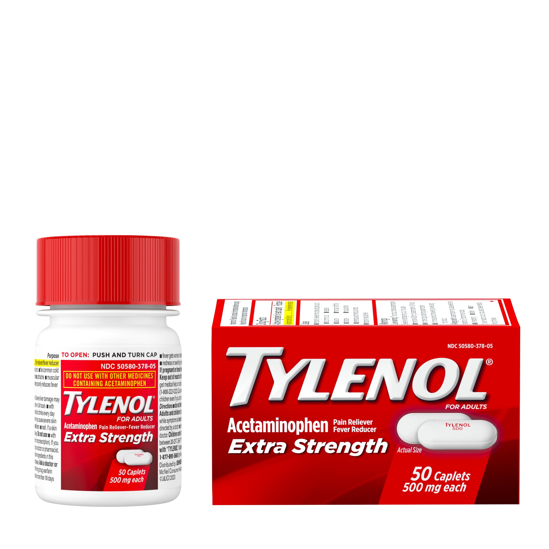 Tylenol Extra Strength 500mg Acetaminophen Caplets  50 Ct
