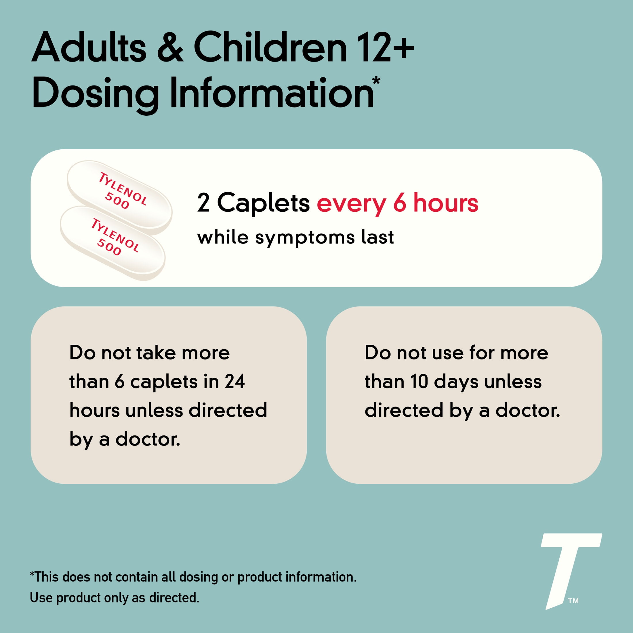 Tylenol Extra Strength 500mg Acetaminophen Caplets  50 Ct