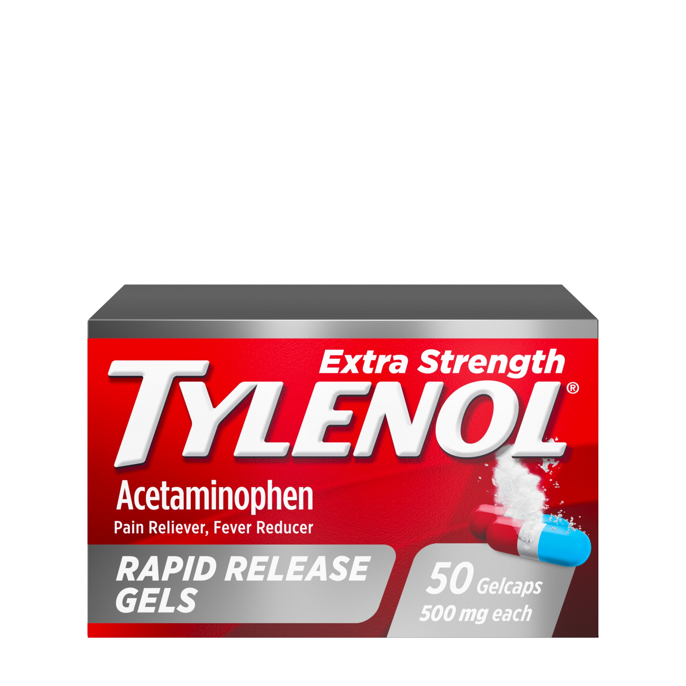 Tylenol Extra Strength 500 mg Acetaminophen Rapid Release Gels  50 Count