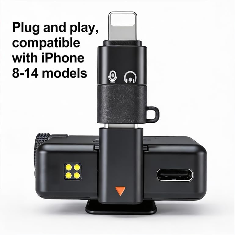 Type C Adapter for Lightning Port Devices for DJI Mic 3  Fast Charging  for iPhone 8 14 Smartphone/PC/Mac ConnectorWireless Microphone Receiver Audio Accessories  2 Pack 