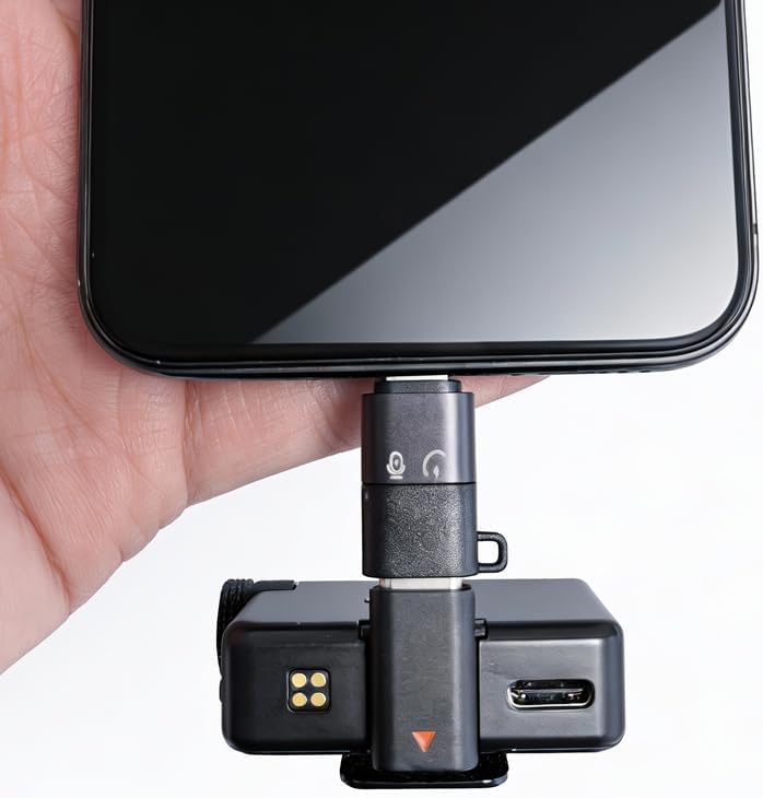 Type C Adapter for Lightning Port Devices for DJI Mic 3  Fast Charging  for iPhone 8 14 Smartphone/PC/Mac ConnectorWireless Microphone Receiver Audio Accessories  2 Pack 