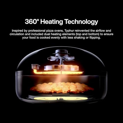 Typhur Dome 2 AI Smart Air Fryer  15 in 1 Large Flat Airfryer with Top & Bottom Heating  Self Cleaning Digital Fryer  PFAS Free Ceramic Basket  Fits a 12 Pizza or Steaks  Whisper Quiet  120V