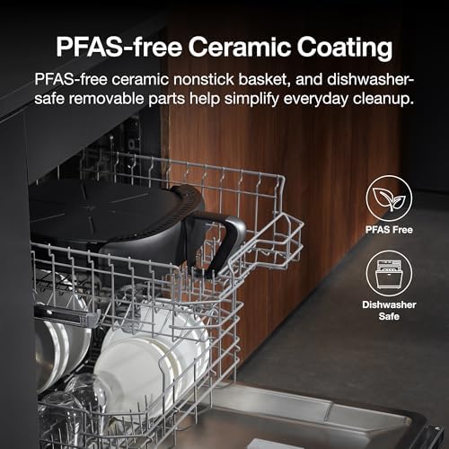 Typhur Dome 2 AI Smart Air Fryer  15 in 1 Large Flat Airfryer with Top & Bottom Heating  Self Cleaning Digital Fryer  PFAS Free Ceramic Basket  Fits a 12 Pizza or Steaks  Whisper Quiet  120V