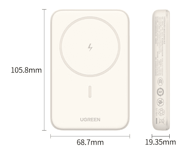 UGREEN 10000mAh Magnetic Power Bank  Pink
