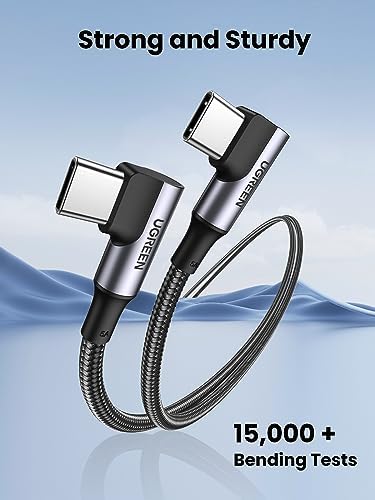 UGREEN 100W USB C to USB C Cable  90 Degree Type C Cable for iPhone 17/17 Air/17 Pro/17 Pro Max/16  MacBook Pro 2022  iPad Pro 2022  Samsung Galaxy S25/S24/Z Fold  Google Pixel  Switch 10FT