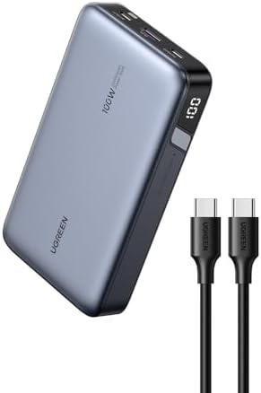 UGREEN 20000mAh 100W Power Bank  Nexode Portable Charger USB C 3 Port PD Fast Charging Battery Pack Digital Display for iPhone 17/16  MacBook  iPad  Galaxy S26 Ultra  Steam Deck  Dell XPS and More
