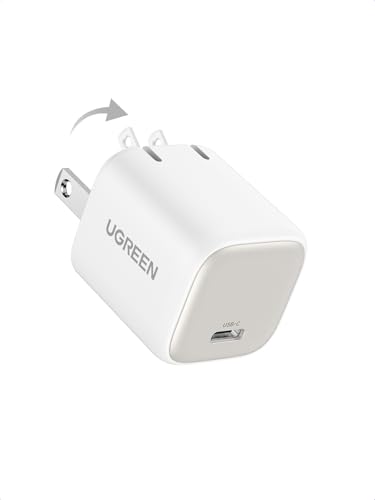 UGREEN 30W USB C Charger  Nexode Foldable GaN PPS Compact Fast Wall Charger Block  USB C Power Adapter for iPhone 16/15/14  Galaxy S25/S24/S23  Pixel 9/8/7  MacBook Air  iPad White 