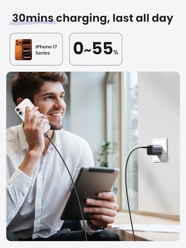 UGREEN 30W USB C Charger for iPhone 17  Nexode Foldable GaN PPS Compact Fast Wall Charger Block  USB C Power Adapter for iPhone 17/16/15/14  Galaxy S25/S24/S23/S22  Black 