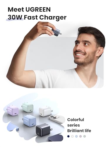 UGREEN 30W USB C Charger for iPhone 17  Nexode Foldable GaN PPS Compact Fast Wall Charger Block  USB C Power Adapter for iPhone 17/16/15/14  Galaxy S25/S24/S23/S22  Black 