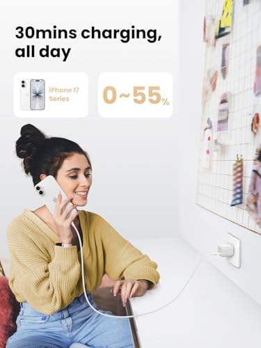 UGREEN 30W USB C Charger  Nexode Foldable GaN PPS Compact Fast Wall Charger Block  USB C Power Adapter for iPhone 17/16/15/14  Galaxy S25/S24/S23  Pixel 9/8/7  MacBook Air  iPad White 