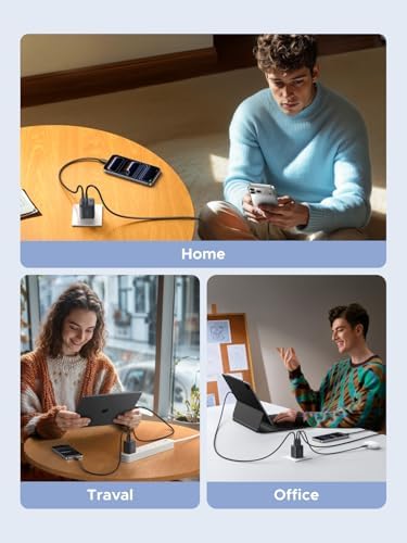 UGREEN 3 Port 30W USB C Charger  GaN II Compact iPhone Charger Fast Charging  Type C Power Adapter for iPhone 17/16/15 Series  Samsung Galaxy S25/24/23  iPad  Matt Black