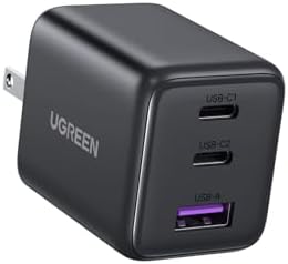 UGREEN 3 Port 30W USB C Charger  GaN II Compact iPhone Charger Fast Charging  Type C Power Adapter for iPhone 17/16/15 Series  Samsung Galaxy S25/24/23  iPad  Matt Black
