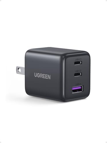 UGREEN 3 Port 30W USB C Charger  GaN II Compact iPhone Charger Fast Charging  Type C Power Adapter for iPhone 17/16/15 Series  Galaxy S26/S25/24  iPad  MacBook Neo/Air  Matt Black