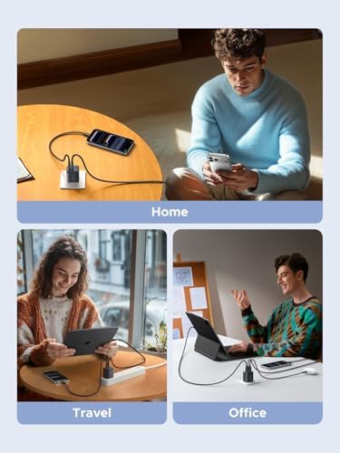 UGREEN 3 Port 30W USB C Charger  GaN II Compact iPhone Charger Fast Charging  Type C Power Adapter for iPhone 17/16/15 Series  Galaxy S26/S25/24  iPad  MacBook Neo/Air  Matt Black