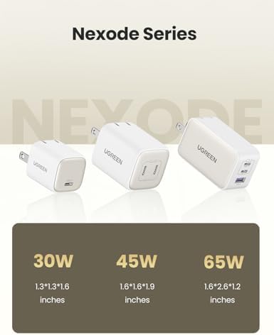 UGREEN 45W USB C Charger  Nexode 2 Port GaN Foldable PPS Wall Charger Block Support Samsung Super Fast Charging 2 0 for Galaxy S25/S24/Note 20  iPhone 16/15/14  iPad  MacBook  Steam Deck  White