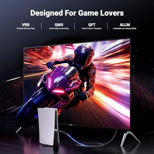 UGREEN 8K HDMI 2 1 Cable 48Gbps 6 6FT  Certified Ultra High Speed HDMI Cord Aluminum  4K 240Hz 120Hz 10K 8K 60Hz  HDCP 2 2&2 3  eARC HDR 10 Dolby Compatible with PS5/Blu ray/Roku TV/Switch 2/Mac mini