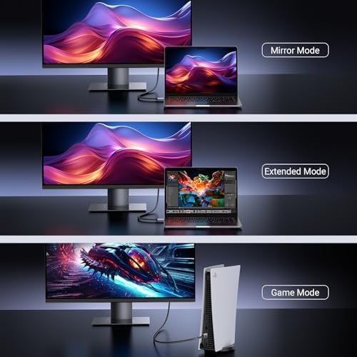 UGREEN 8K HDMI 2 1 Cable 48Gbps 6 6FT  Certified Ultra High Speed HDMI Cord Aluminum  4K 240Hz 120Hz 10K 8K 60Hz  HDCP 2 2&2 3  eARC HDR 10 Dolby Compatible with PS5/Blu ray/Roku TV/Switch 2/Mac mini