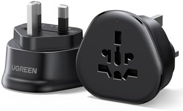 UGREEN European Plug Travel Adapter  US/UK/CA/MX/AU/JP/CN/NZ/PH to EU  Type F   International to EU Pin Converter  Power Outlet Charger  200  Countries Compatibility  1 Pack