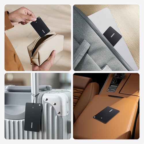 UGREEN FineTrack Slim Wallet Tracker Card  iOS Only   Bluetooth Tracker Card Finder 0 07in &IP68 Waterproof &One Charge Lasts A Year  Work with Apple Find My Rechargeable Tracker Apple MFi Certified