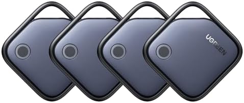 UGREEN FineTrack  iOS Only  Air Tracker Tags 4 Pack  2 Year Replaceable Battery Bluetooth Tracker Compatible with Apple Find My  Item Finder Smart Tag for Keys  Luggage    Apple Find My Certified 