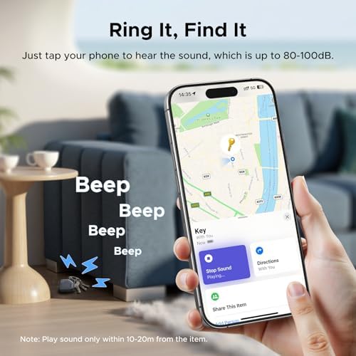 UGREEN FineTrack  iOS Only  Air Tracker Tags 4 Pack  2 Year Replaceable Battery Bluetooth Tracker Compatible with Apple Find My  Item Finder Smart Tag for Keys  Luggage    Apple Find My Certified 