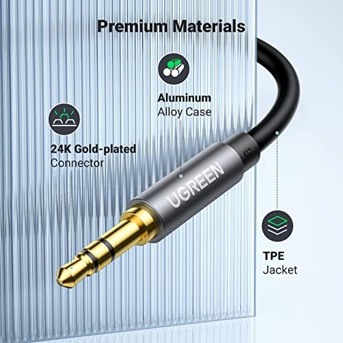 UGREEN Headphone Extension Cable 3 5mm Extension Gold Plated Aux Cable Audio Stereo Jack Male to Female TRS Cord Extender Compatible with iPhone iPad Phones Tablets Media Players  6 6FT