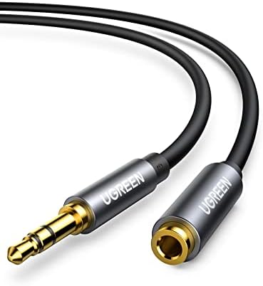 UGREEN Headphone Extension Cable 3 5mm Extension Gold Plated Aux Cable Audio Stereo Jack Male to Female TRS Cord Extender Compatible with iPhone iPad Phones Tablets Media Players  6 6FT
