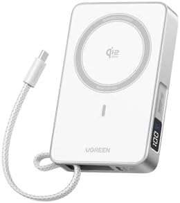 UGREEN MagFlow 10 000mAh Power Bank  Qi2 25W Certified Wireless Charging  Magnetic Portable Charger for MagSafe with Built in Cable  30W USB C Battery Pack for iPhone 17 Pro Max/16/15/14/13/12