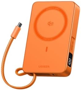 UGREEN MagFlow 10 000mAh Power Bank  Qi2 25W Certified Wireless Charging  Magnetic Portable Charger for MagSafe with Built in Cable  30W USB C Battery Pack for iPhone 17 Pro Max/16/15/14/13/12