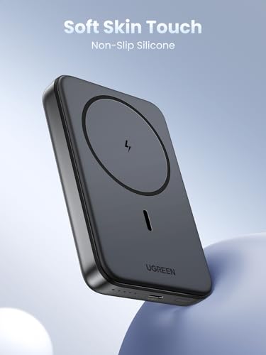 UGREEN Magnetic Power Bank 10 000mAh Wireless Portable Charger PD 20W Fast Charging Battery Pack with USB C for Magsafe iPhone 16/16 Pro/15/15 Plus/15 Pro/15 Pro Max iPhone14/13/12 Series Black