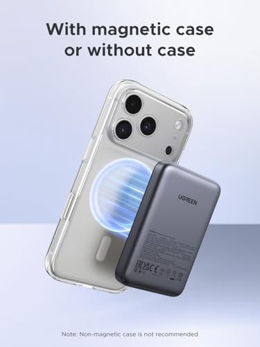 UGREEN Magnetic Power Bank 10 000mAh Wireless Portable Charger  PD 20W Fast Charging Battery Pack with USB C for Magsafe  iPhone 17/17 Pro/17 Air/17 Pro Max/16/16 Pro/16 Pro Max  iPhone15/14/13 Series