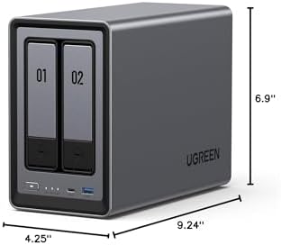 UGREEN NAS DXP2800 2 Bay Desktop Network Attached Storage  Intel N100 Quad Core CPU  8GB DDR5 RAM  2 5GbE  2X M 2 NVMe Slots  4K HDMI  Ideal for Content Creators and Enthusiasts  Diskless