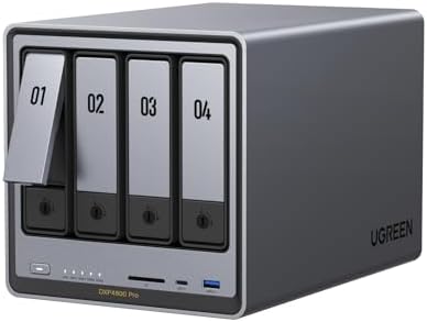 UGREEN NAS DXP4800 Pro 4 Bay Desktop NAS  Intel  Core  i3 1315U 6 Core CPU  8GB DDR5 RAM  128G SSD  1x 10GbE  1x 2 5GbE  2X M 2 NVMe Slots  4K HDMI  Network Attached Storage  Diskless